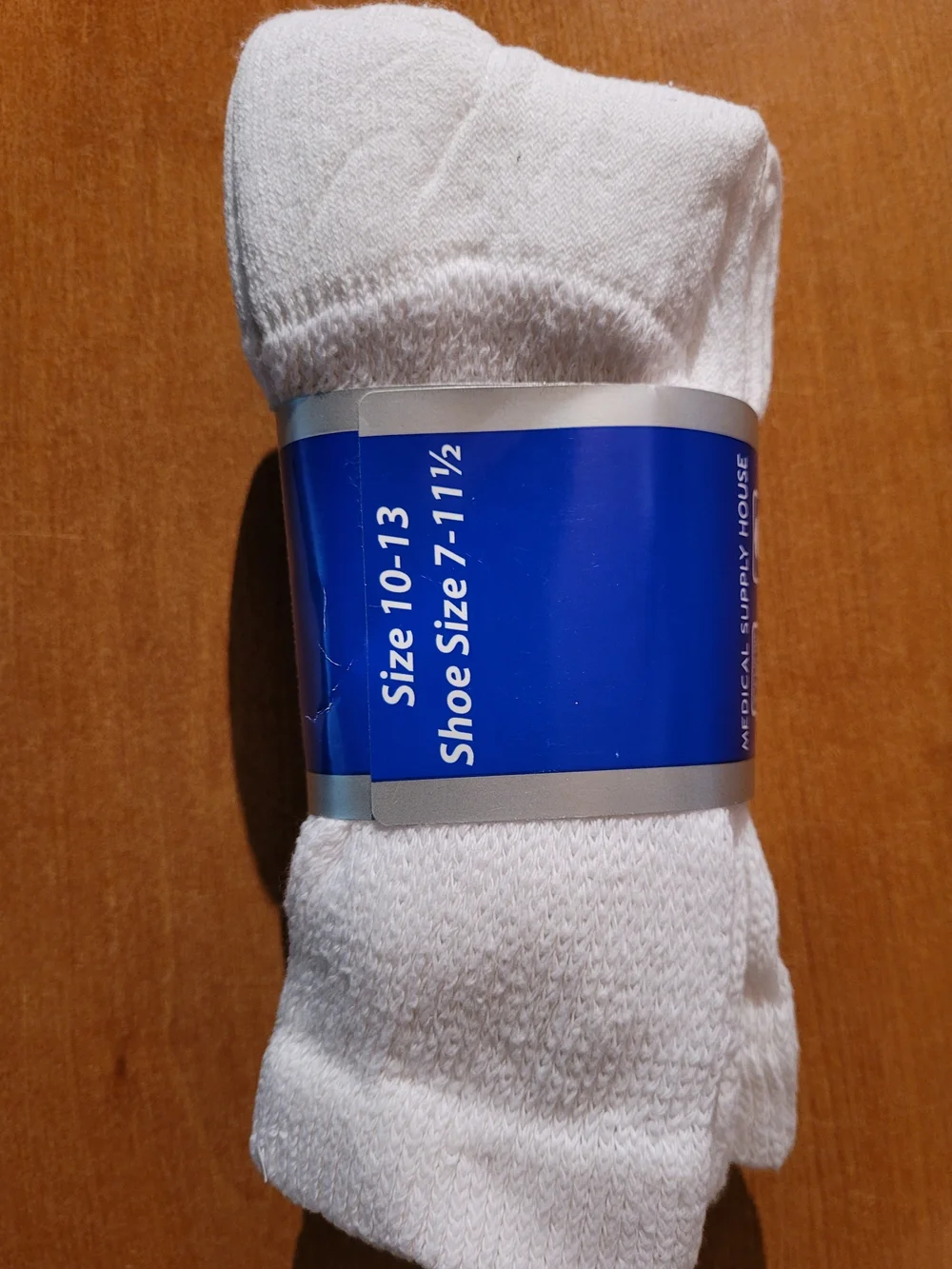 Diabetic Socks - White Loose Fit Top 3 Pair Mens Size 10-13 Nee